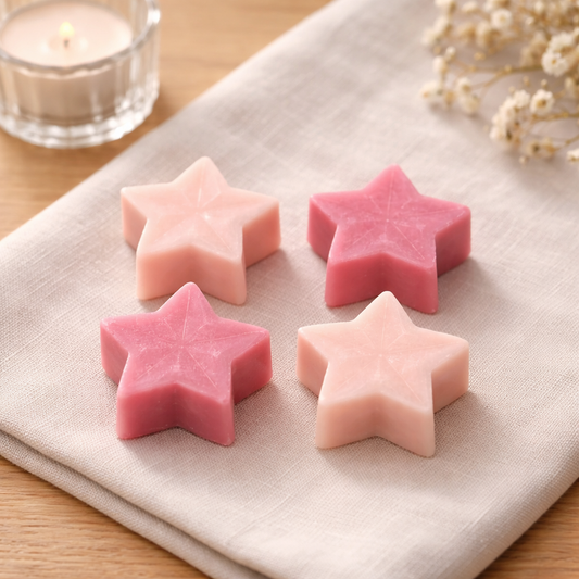 Blush & Bloom Strawberry & Vanilla Wax Melts – 30g Pink Star Shapes Handmade Vegan Kerasoy