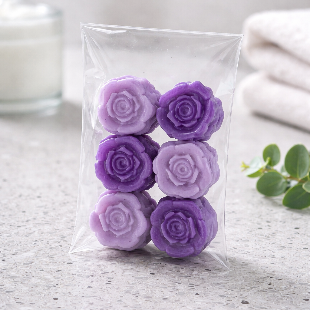 Lavender Haze Wax Melts – 30g  Purple & Lilac Flower Shapes  Handmade Vegan Kerasoy