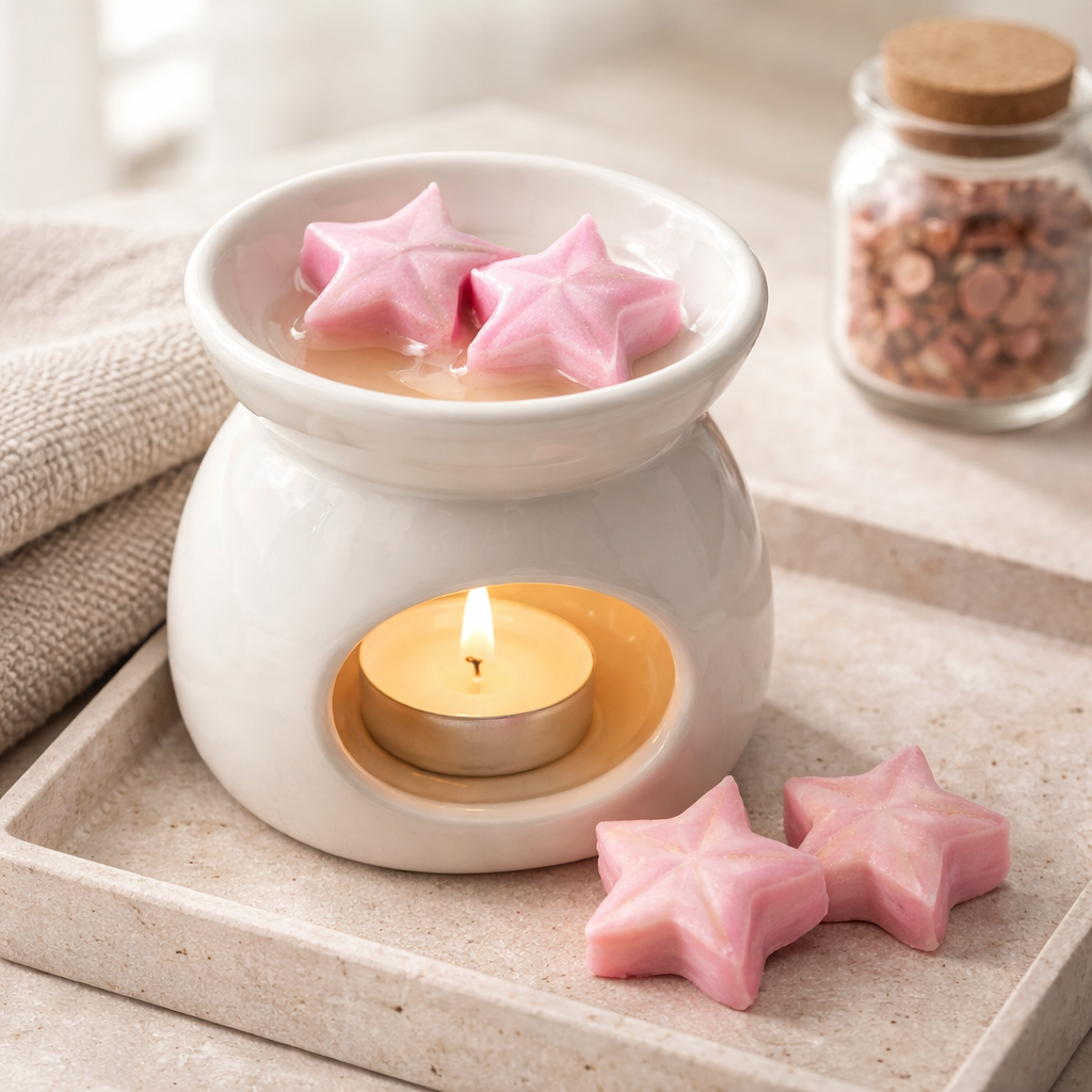 Blush & Bloom Strawberry & Vanilla Wax Melts – 30g  Pink Star Shapes  Handmade Vegan Kerasoy
