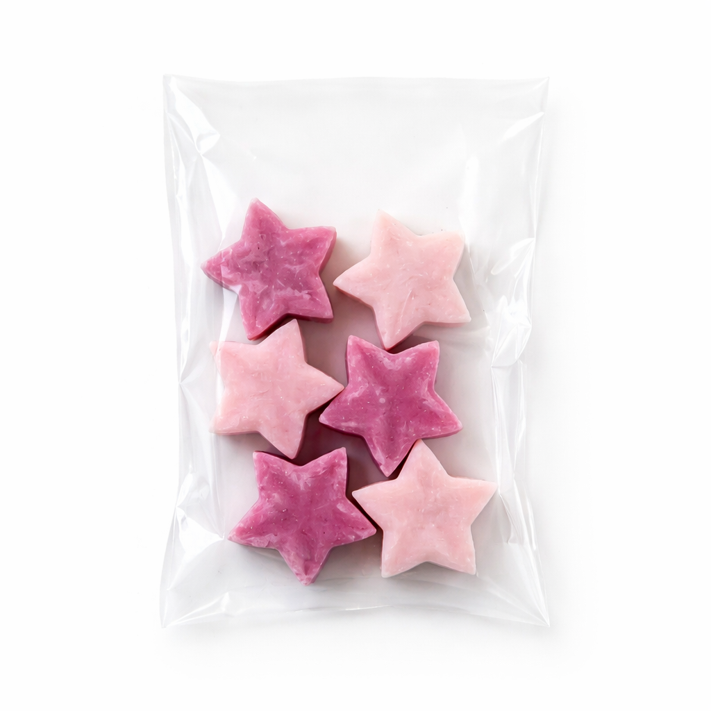 Blush & Bloom Strawberry & Vanilla Wax Melts – 30g  Pink Star Shapes  Handmade Vegan Kerasoy