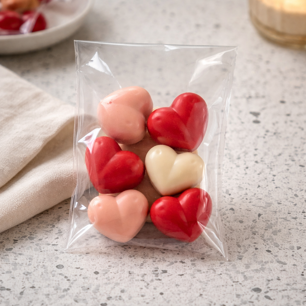 Love Spell Vanilla Wax Melts – 30g  Red & White Heart Shapes  Handmade Vegan Kerasoy
