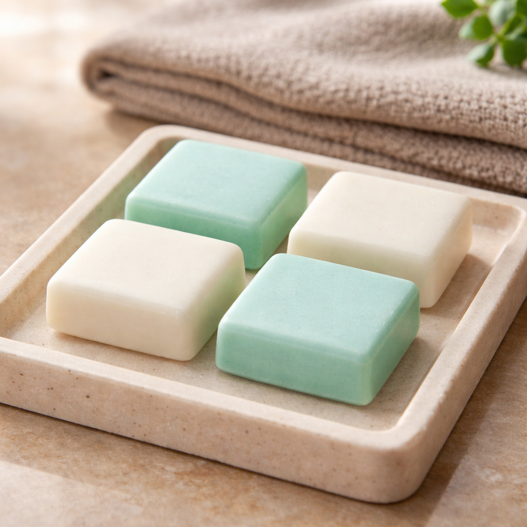 Eucalyptus Glow Wax Melts – 30g  Green Square Shapes  Handmade Vegan Kerasoy