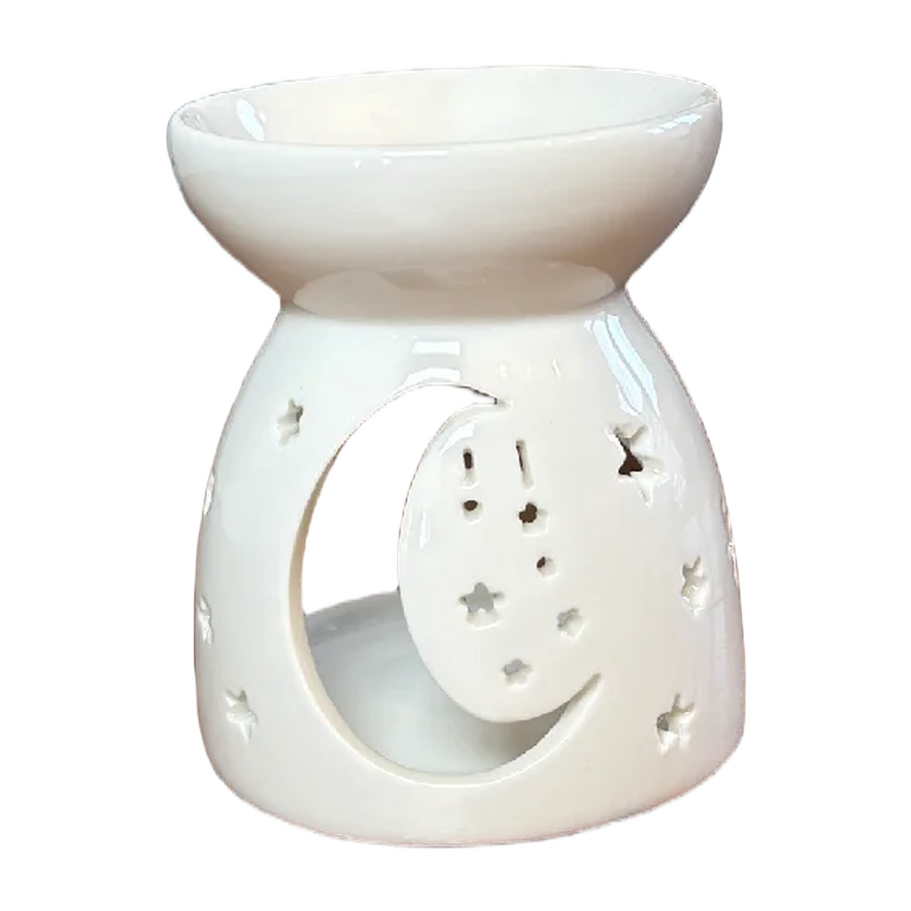 Moon & Stars Burner — Polymer Clay (White)