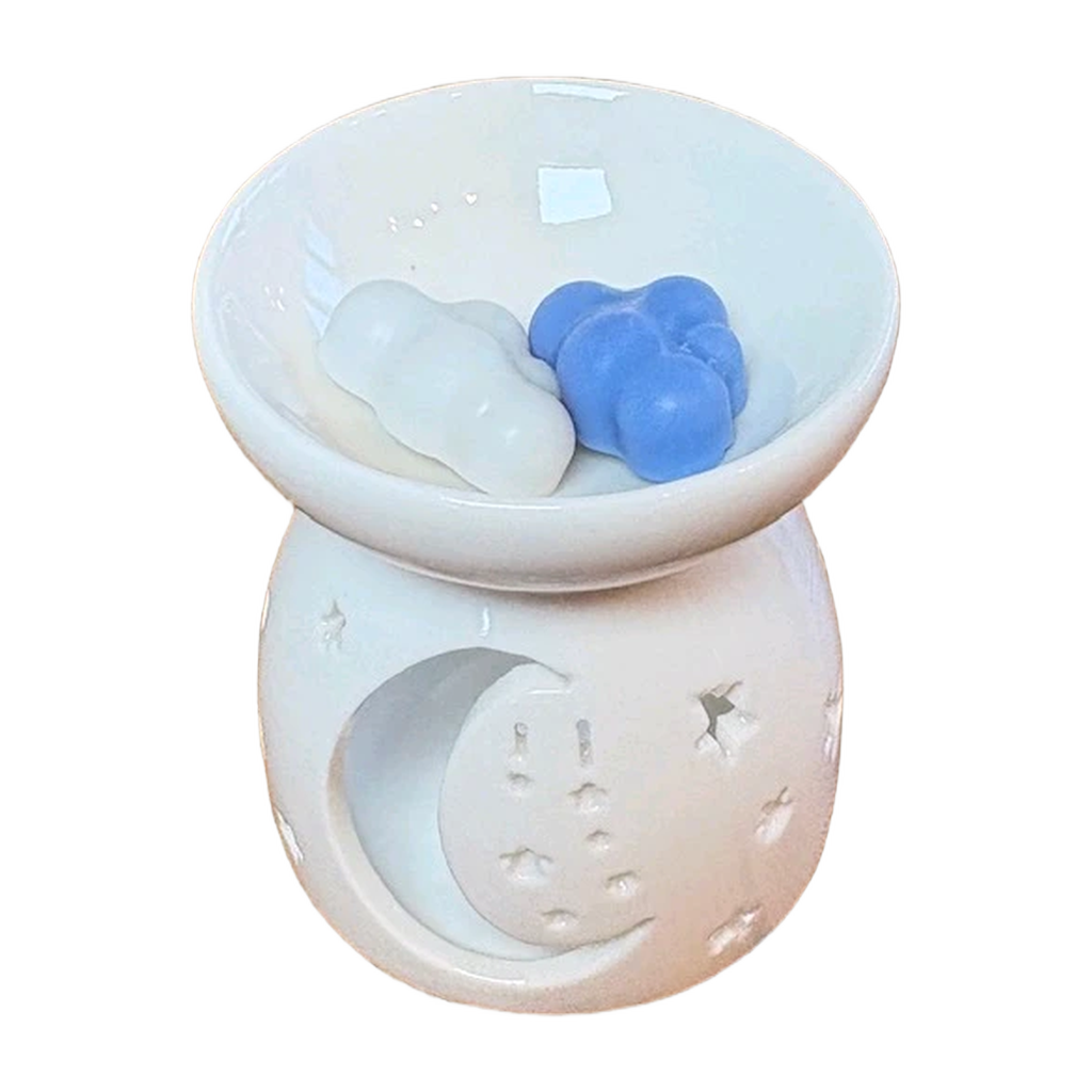 Moon & Stars Burner — Polymer Clay (White)