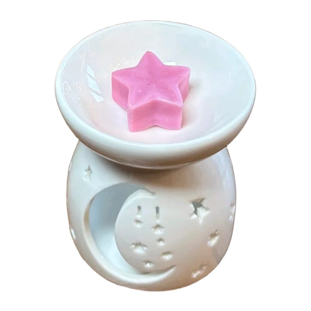 Moon & Stars Burner — Polymer Clay (White)
